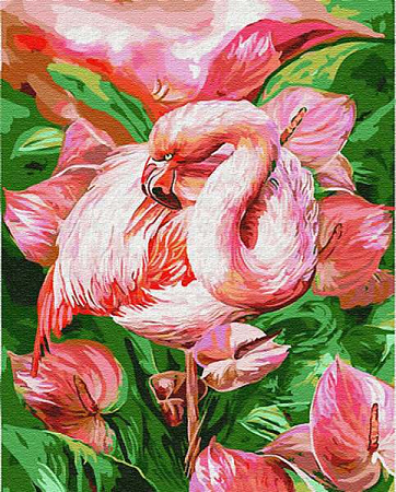 Картина по номерам Розовый фламинго
