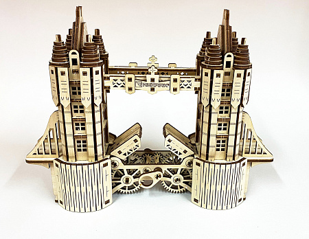 3D пазл из фанеры Пазл 3D фанера Серия Механика Разводной мост