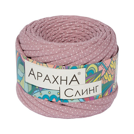 Пряжа ARACHNA Sling Print 100% хлопок 6 шт. х 160 г 50 м цв. № 027 горошек_пыльная роза