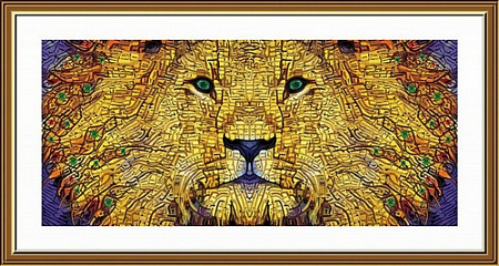 Вышивка бисером Золотой лев