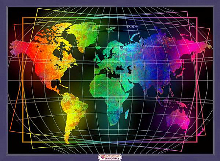 Алмазная вышивка Карта мира