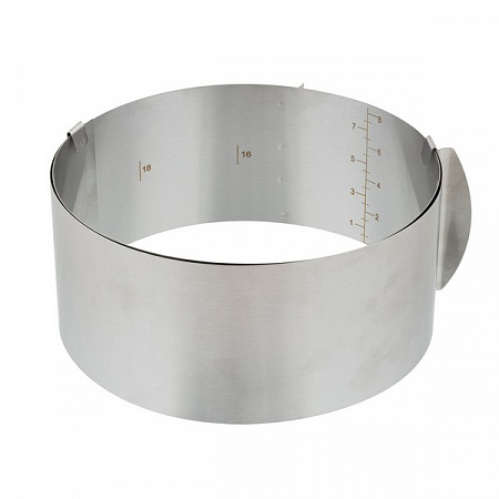 Форма металлическая кольцо для выпечки с регулировкой размера d 16-30 см