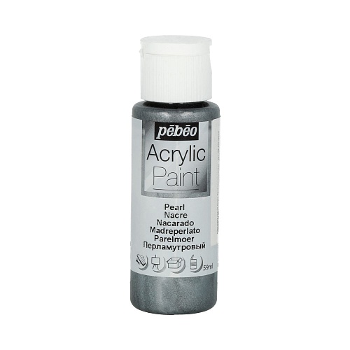 Краска акриловая Acrylic Paint декоративная перламутровая 59 мл, цв. серый