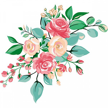 Раскраска на декоративной наволочке Букет с розами