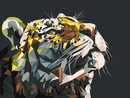 Картина по номерам Геометрический тигр