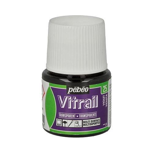 Краска для стекла и металла Vitrail лаковая прозрачная 45 мл, цв. фиолетовый