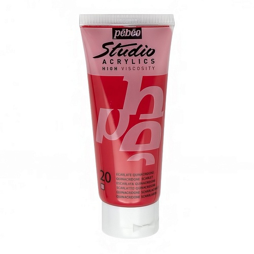 Краска акриловая PEBEO Studio Acrylics 100 мл, цв. квинакридон алый