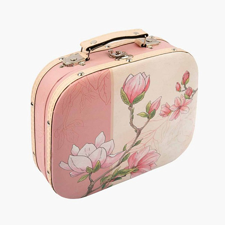 Шкатулка декоративная чемоданчик 25 х 21 х 7,5 см Цветущая веточка