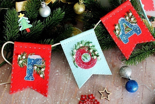 Гирлянда «С новым годом!» (12 флажков