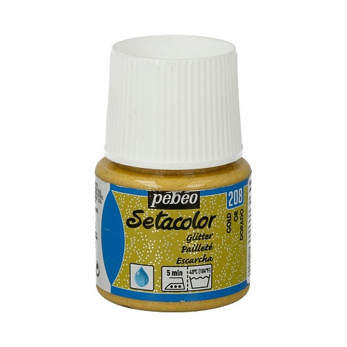 Краска для светлых тканей с микро-глиттером Setacolor 45 мл цв. под золото