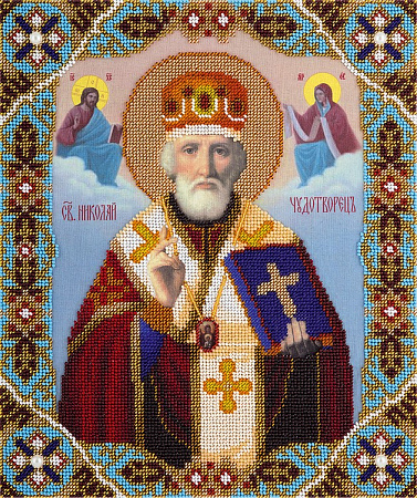 Вышивка бисером Икона Святителя Николая Чудотворца Мирликийского