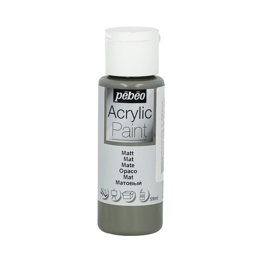 Краска акриловая Acrylic Paint декоративная матовая 59 мл, цв. мышиный