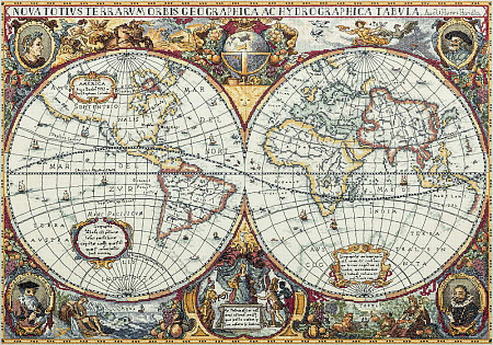Вышивка крестом Географическая карта мира