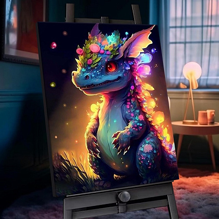 Картина по номерам Неоновый дракон