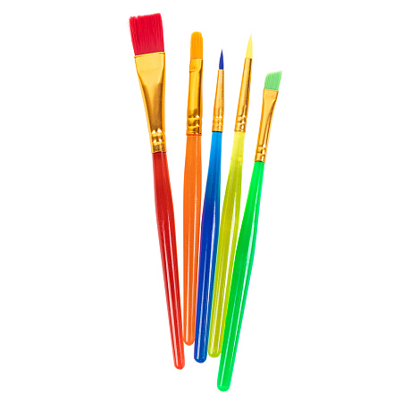 Набор цветных кисточек 5 шт. короткая ручка