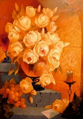 Вечерний натюрморт с розами