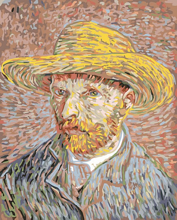 Картина по номерам Винсент ван Гог, Автопортрет в соломенной шляпе