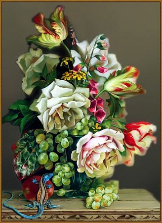 Алмазная вышивка Розы ,тюльпаны.виноград