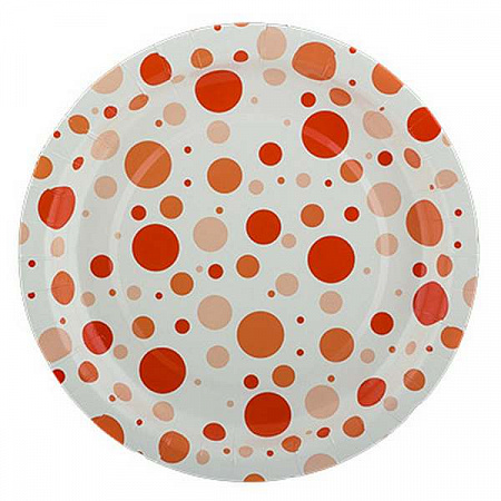 Тарелки бумажные "Круглые" 6 шт. оранжевые круги