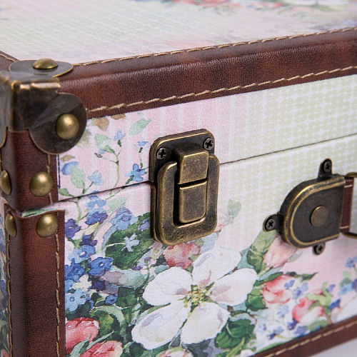 Шкатулка декоративная чемоданчик 39 х 27 х 14 см Цветочный натюрморт