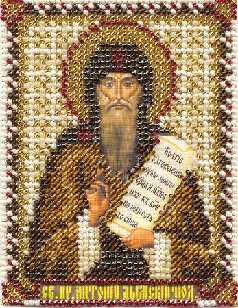 Вышивка бисером Икона Преподобного Антония Дымского