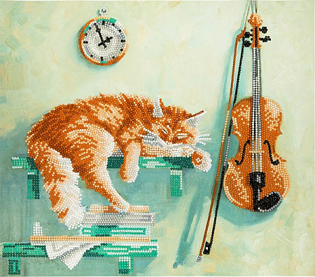 Алмазная вышивка Кот и скрипка